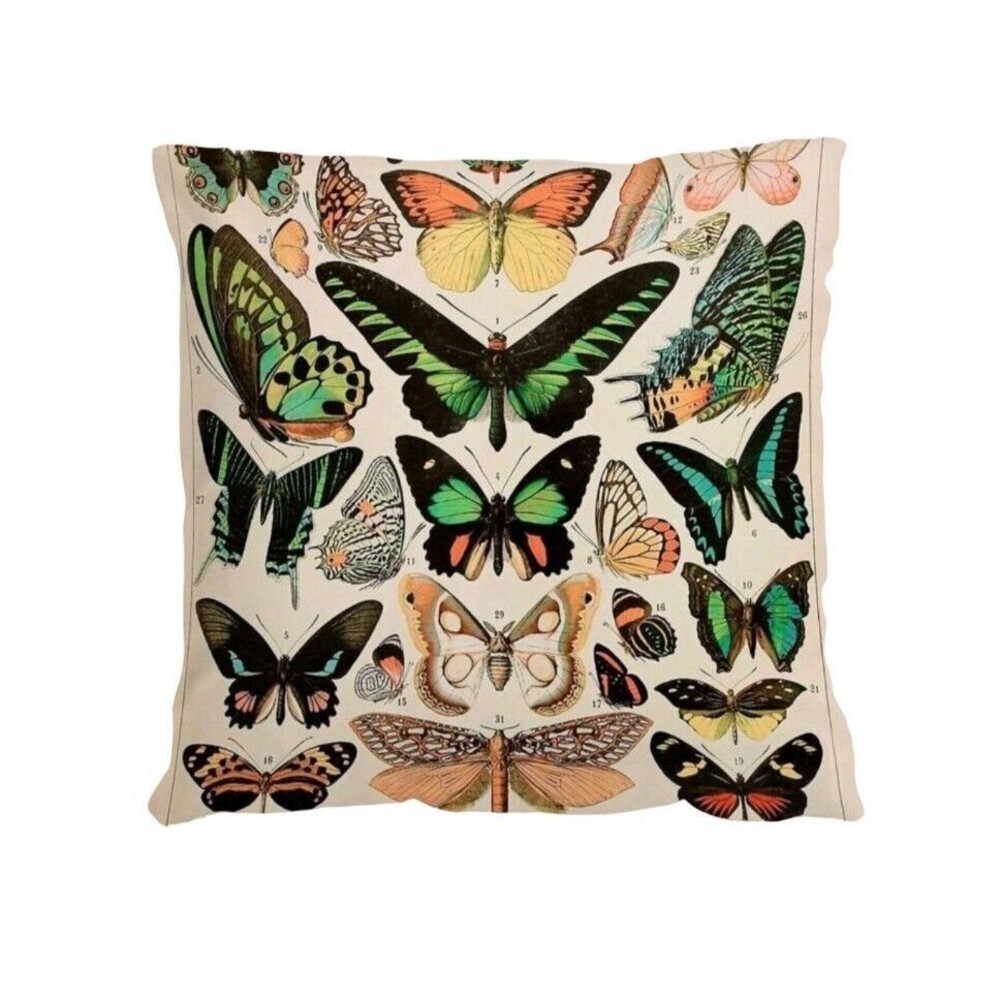 Accent Throw Pillowcase Botanical Butterflies Monarch Butterfly Cushion Cover